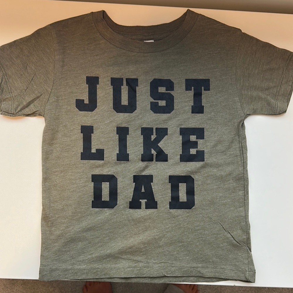 Kids Gray T-Shirt with Navy Print